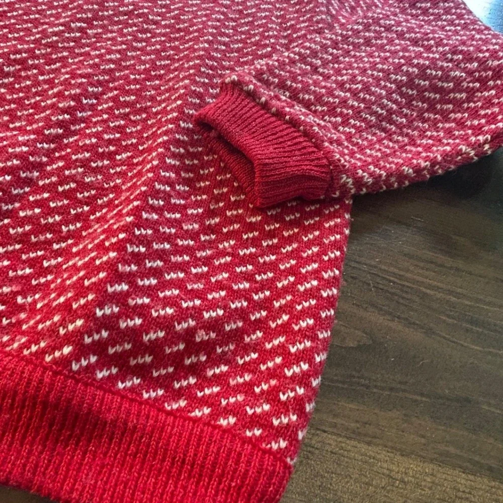 Vintage 90s LL Bean Wool Birdseye Sweater XL Made In Norway Chunky Nordic Cabin